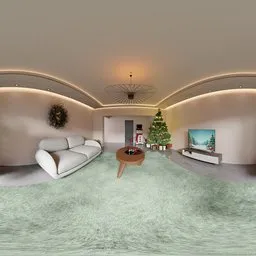 Elegant Christmas Lounge Interior