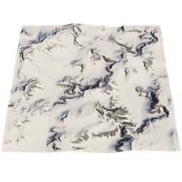 High-resolution snowy mountain terrain 3D model suitable for Blender rendering and virtual environments.