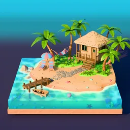 Stylized Tropical Island