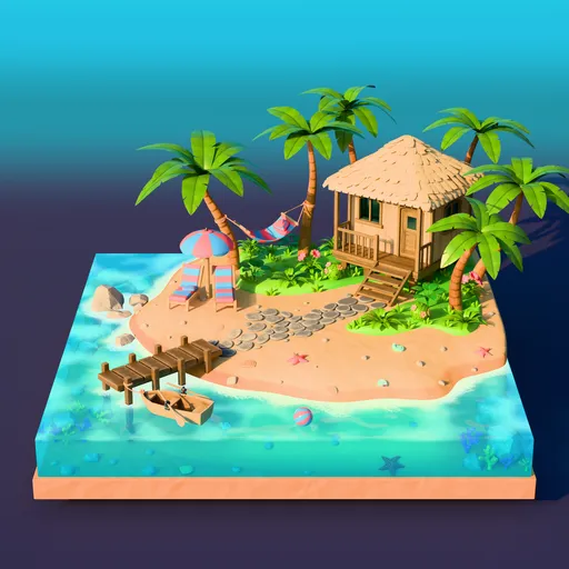 Stylized Tropical Island