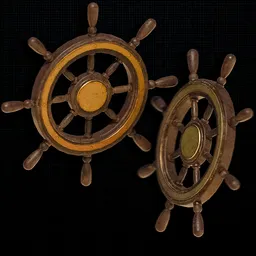 Wooden Ship Wheel - Dark Mahogany