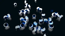 Customizable 3D-rendered Adidas-branded balls in mid-animation on dark background, Blender compatible.