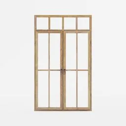 "Window Casement Frame, a realistic and rustic wooden window with a glass pane, perfect for ancient room designs. This Blender 3D model is inspired by the works of Louise Abbéma, Joseph Beuys, and Silvestro Lega, featuring an aged finish and impeccable detailing. Enhance your Blender 3D projects with this photorealistic window model, ideal for creating French-inspired or garden-themed scenes."