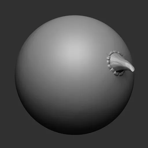 3D Blender sculpting tool for creating detailed spikes on dragon and reptile models.