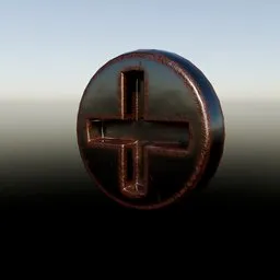 Rusty Cross Screw Head With Scratches