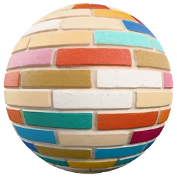 Colorful Painted Brick Wall