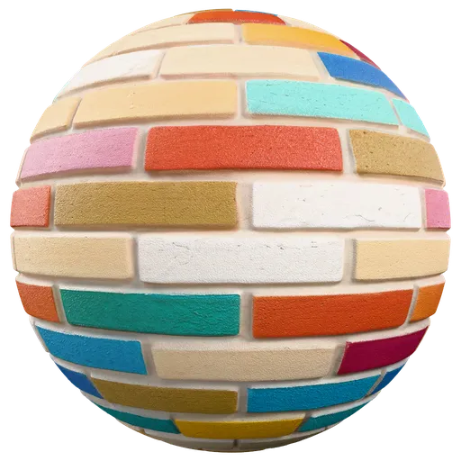 Colorful Painted Brick Wall