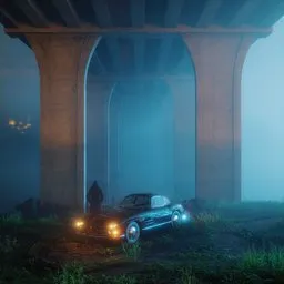 Foggy Neo Noir Car Scene