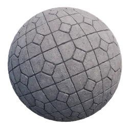 4K seamless concrete pavement tiles texture for Blender 3D and PBR workflow.