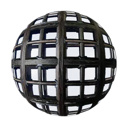 Medieval Reinforced Wood and Glass Panel