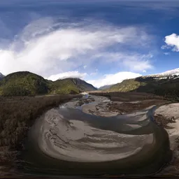 Aerial Mountain Valley Landscape