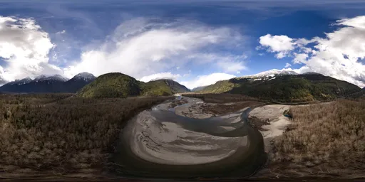 Aerial Mountain Valley Landscape