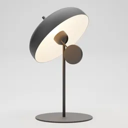 Modern 3D-rendered pendulum-style table lamp with ambient lighting feature, designed in Blender.