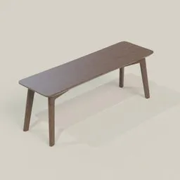 High-quality 3D wooden bench model with realistic textures, suitable for Blender rendering and architectural visualization.