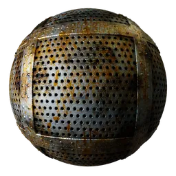 Metal Rivets Rusted Perforated