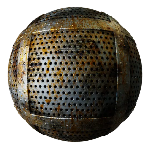 Metal Rivets Rusted Perforated