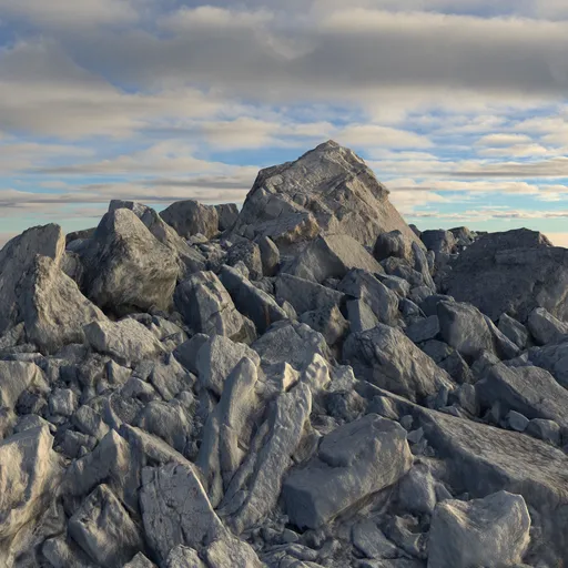 Realistic 3D rock model showcasing detailed textures and natural grey stone appearance, suitable for Blender environments.