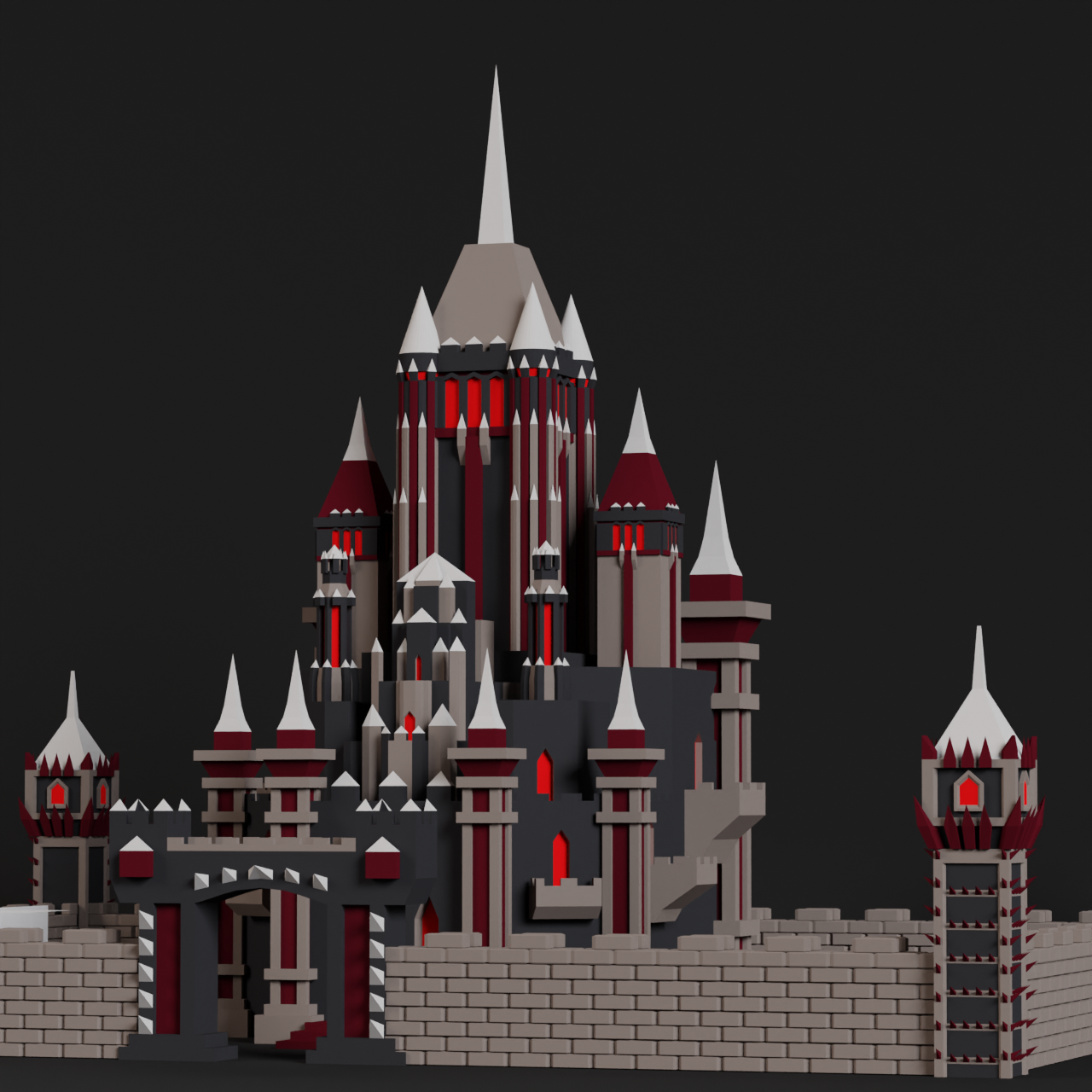 Low Poly Castle | 3D Building Models | BlenderKit