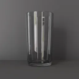 Realistic 3D model of a clear glass tumbler, compatible with Blender Cycles rendering.