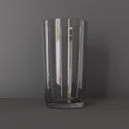 "High quality 3D model of a thin, clear drinking glass designed for Blender 3D's Cycles software. Perfect for adding realistic detail to your container or kitchen scene."
