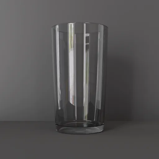Realistic 3D model of a clear glass tumbler, compatible with Blender Cycles rendering.