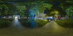 Path entrance at night