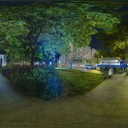 Path entrance at night