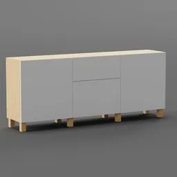 Realistic Besta 6 cabinet 3D model in Blender, with detailed textures and modern design for interior visualizations.