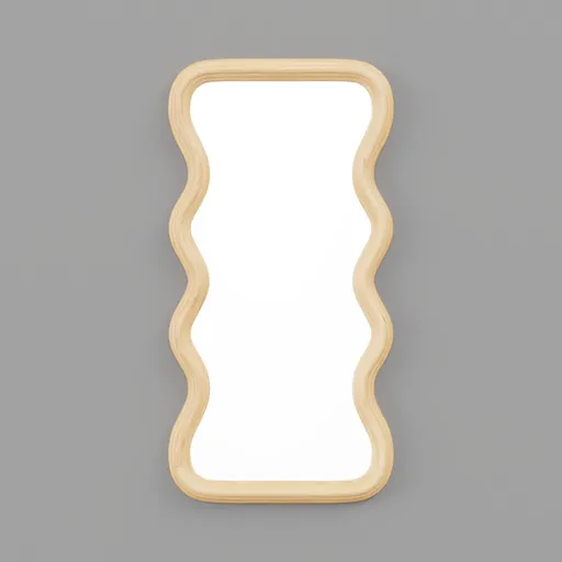 Wooden frame wall mirror