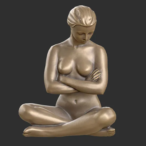 Bronze Seated Female Sculpture