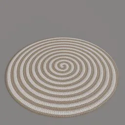 High-detail 3D model of a braided round rug, ideal for Blender rendering and interior design visualizations.