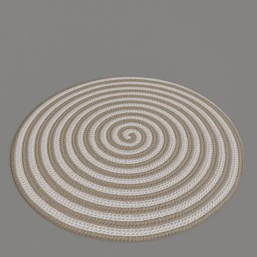 High-detail 3D model of a braided round rug, ideal for Blender rendering and interior design visualizations.