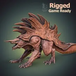 Desert Thorny Creature -Rigged-Game Ready