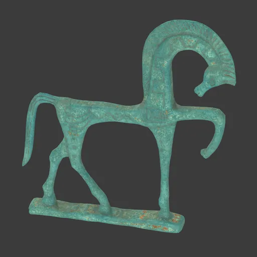 Horse bronze statue oxidated