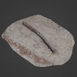 Highly detailed 3D driftwood model on a plain surface, suitable for Blender realistic environmental scenes.