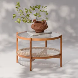 Coffee Table Wood Wicker