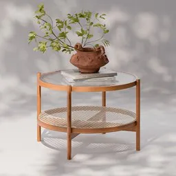 Coffee Table Wood Wicker
