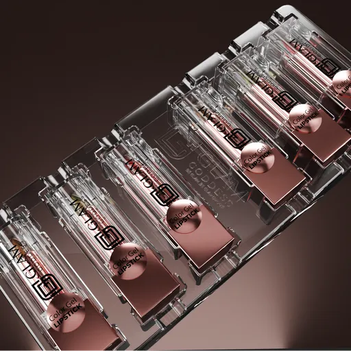 Jelly lipstik tray panning shot