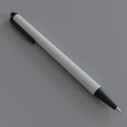 Realistic Blender 3D model rendering of a retractable ballpoint pen with a detailed design suitable for office and educational settings.