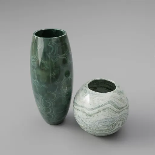 Green Marble Vases