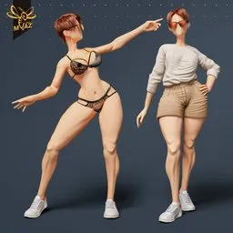 Stylized Girl motion design character