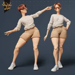 Stylized Girl motion design character