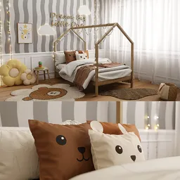 Bear Kids Bedroom Scene – Cozy Interior