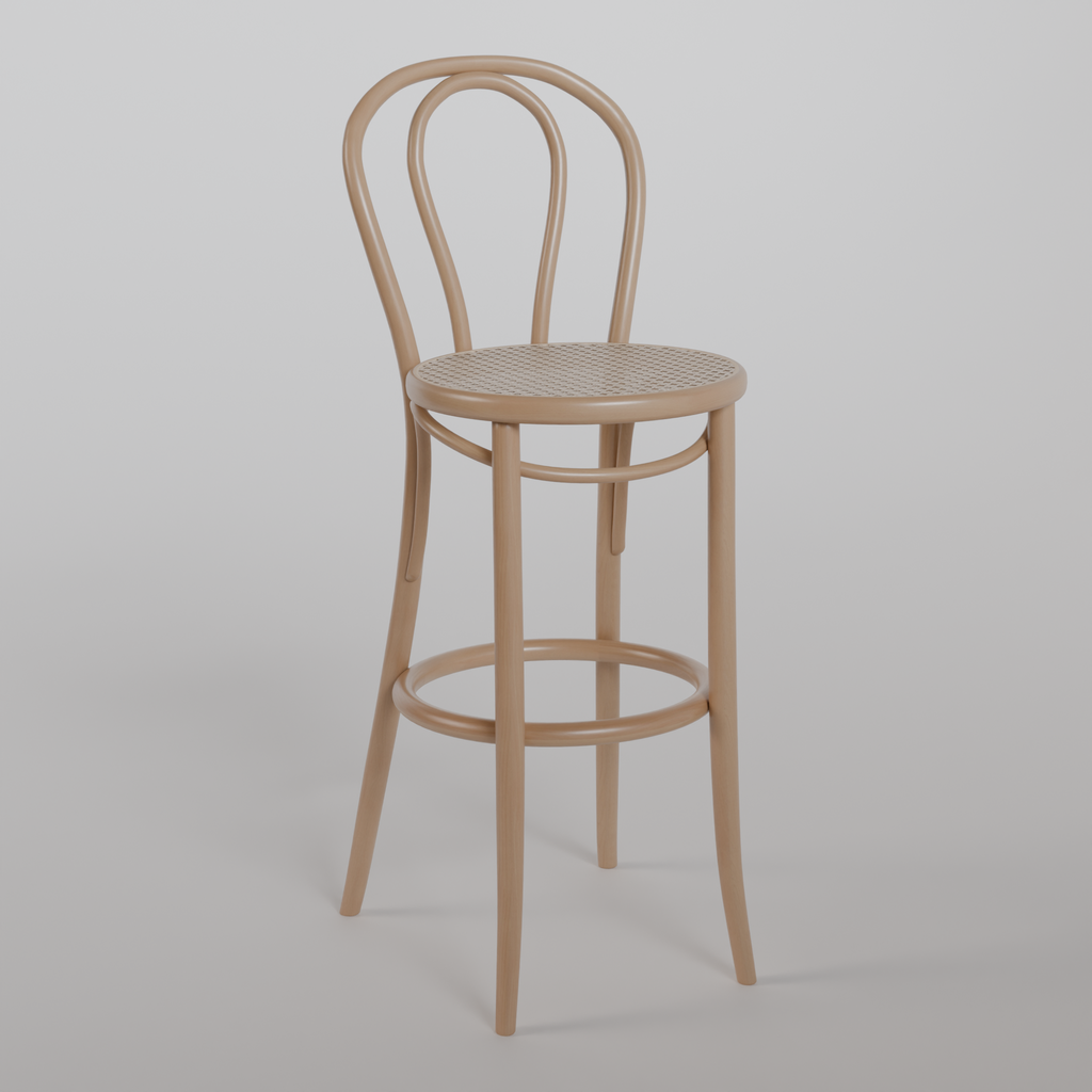 18 Barstool B0 - natural varnish | Bar chairs models | BlenderKit