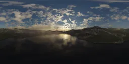 Aerial view of Lake and Mountains