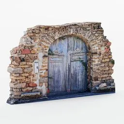 Stone Wall Wooden Door