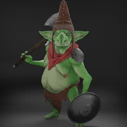 Green Goblin Armor stylized - Rigged - lowpoly