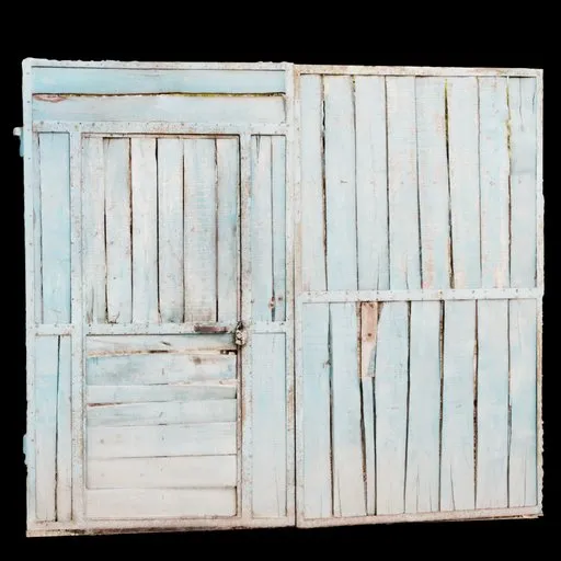 Blue wooden gate