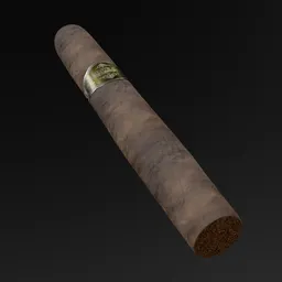 "Get your hands on the exquisite custom-made "Cigar" 3D model from BlenderKit! This high-quality creation is inspired by Charles Fremont Conner and features intricate details of a long black crown, rectangular shape, vulcanic ground, and more. Perfect for adding a touch of sophistication to any 3D scene."