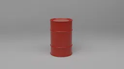 High-quality 3D model of a red oil drum, perfect for Blender rendering and industrial scenes.